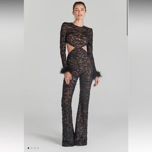 Nadine Merabi Selena Black Jumpsuit